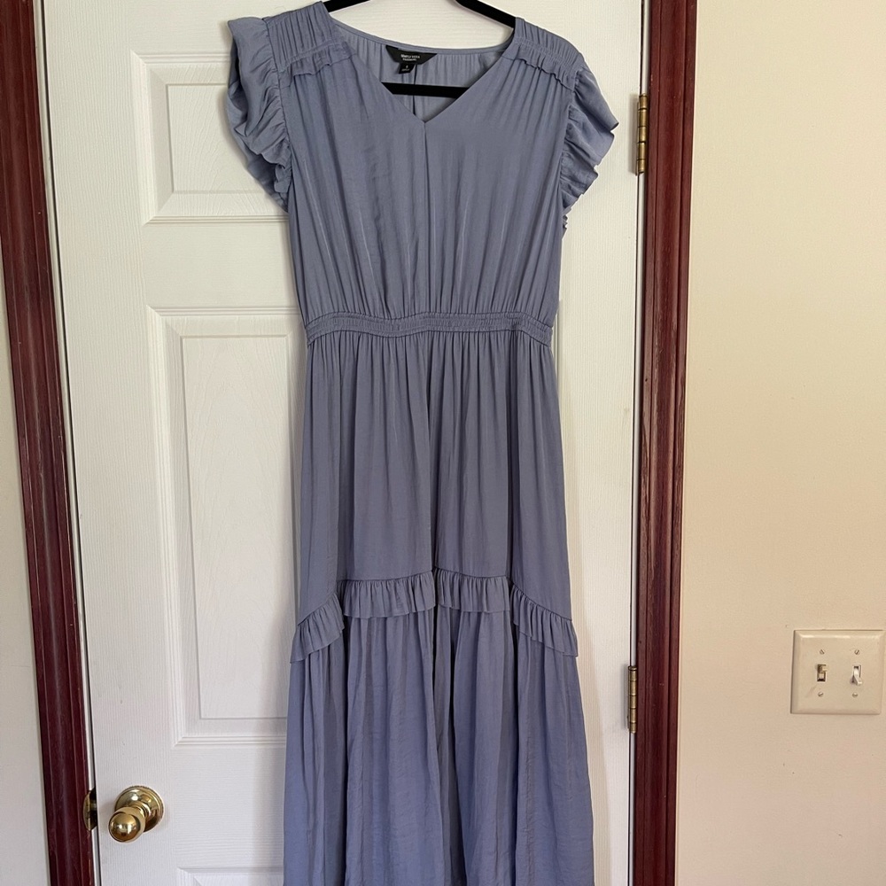 Vera Wang High low dress.  New, worn 1 time.  Blue.  Size Small.